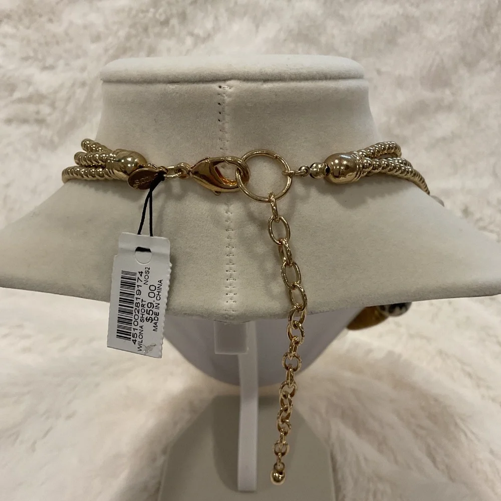 Chico’s Chunky Multi Strand Gold Tone Beaded Necklace - Picture 5 of 5